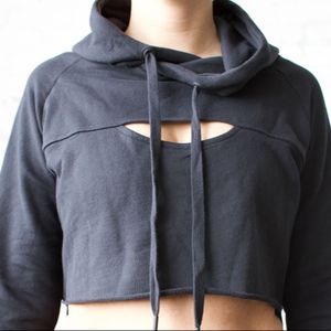 Charcoal Cropped Hoodie